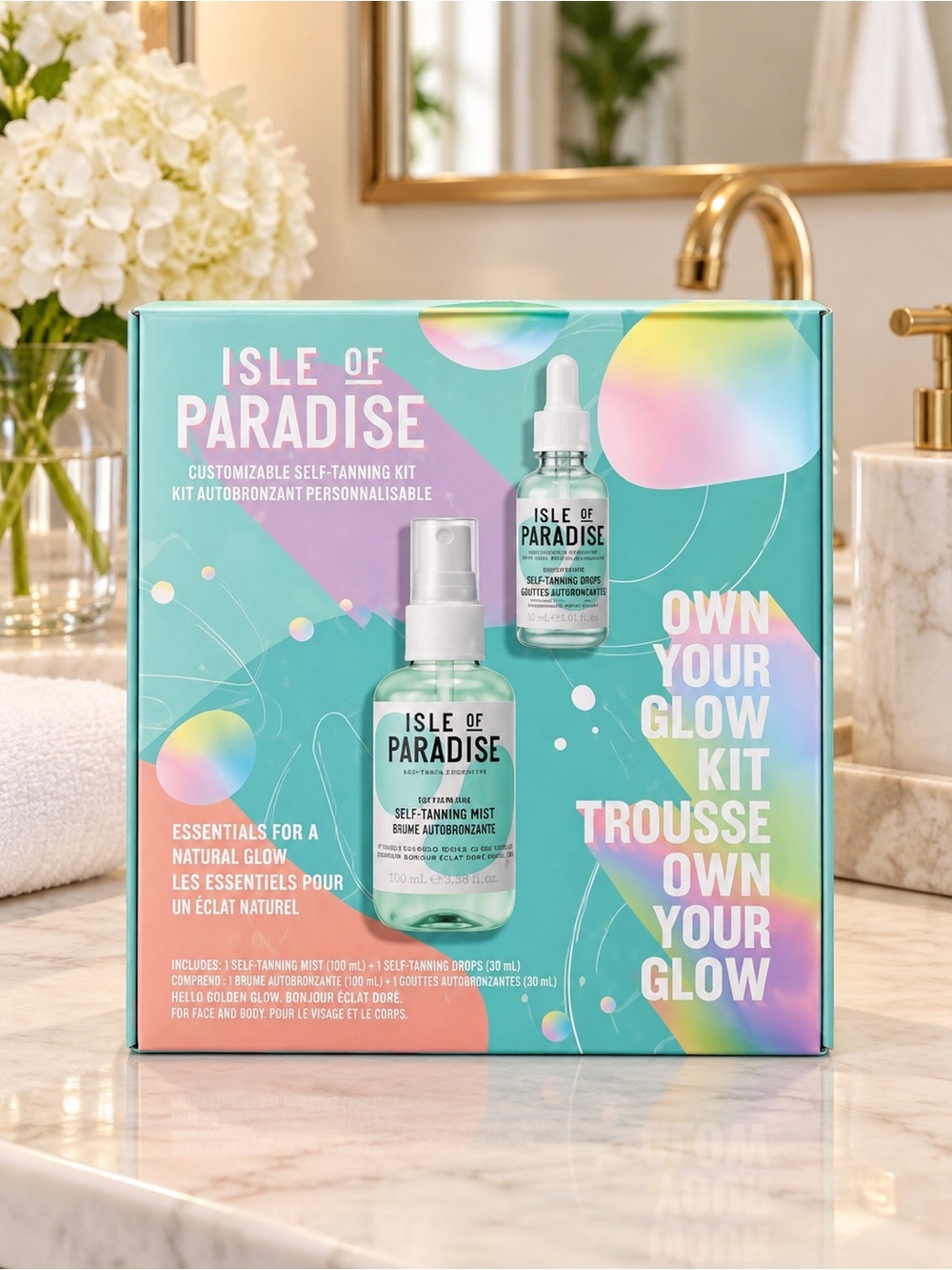 ISLE OF PARADISE Own Your Own Glow Customizable Self Tanning Kit New